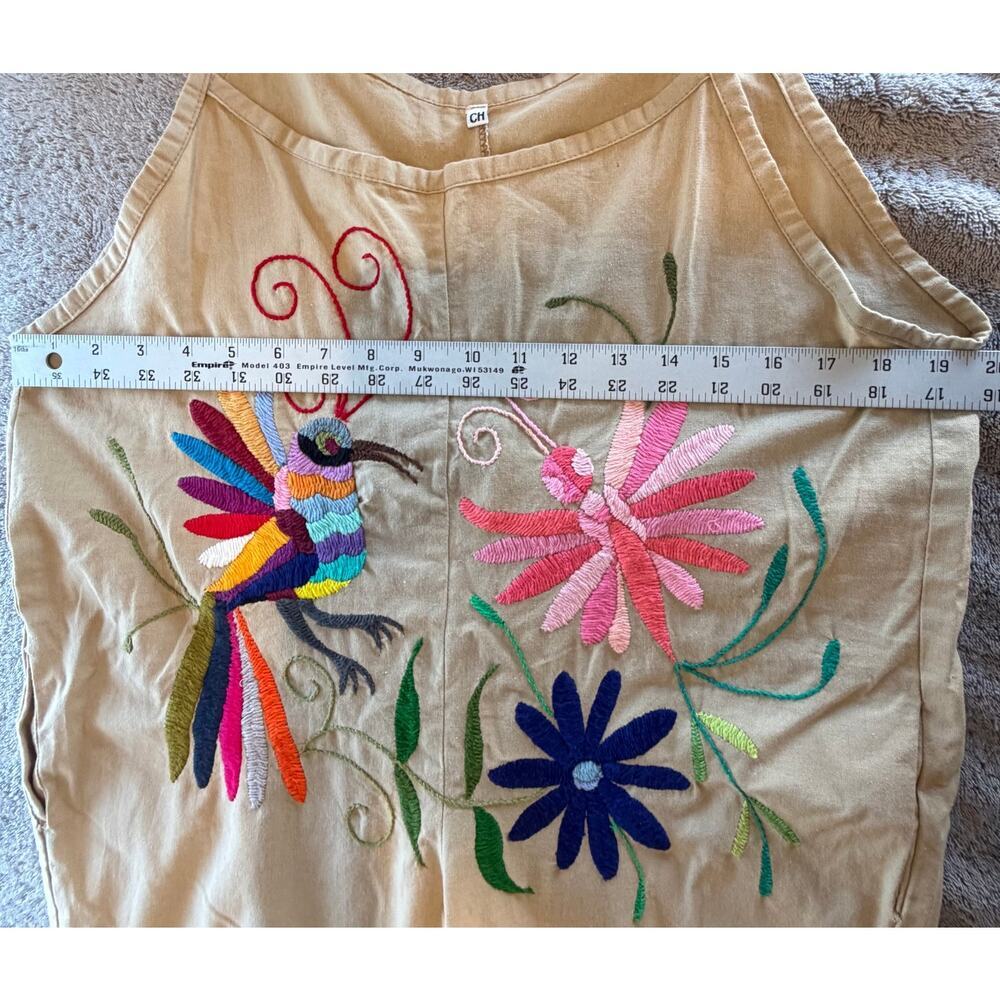 Embroidered Jumpsuit Floral Birds Womens small Folk Tenango Inspired - Picture 6 of 8